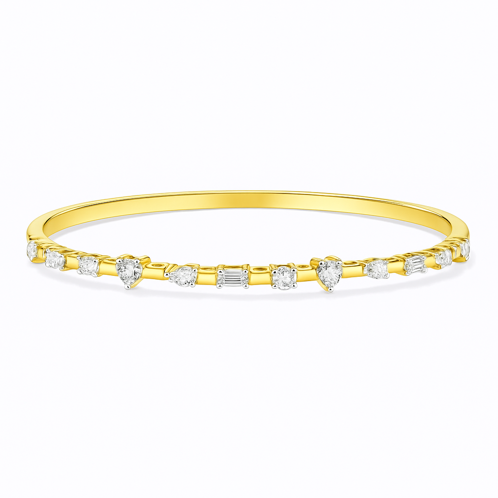 Multi-Shape Diamond Bangle