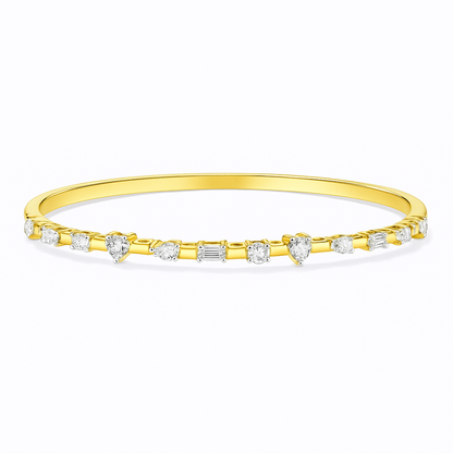 Multi-Shape Diamond Bangle