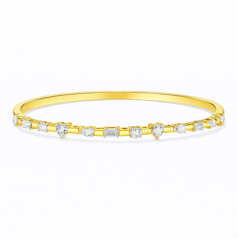 Multi-Shape Diamond Bangle