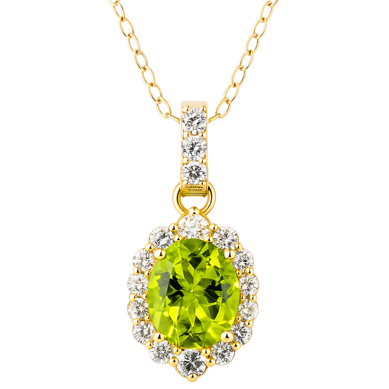 Fancy Halo Peridot Pendant