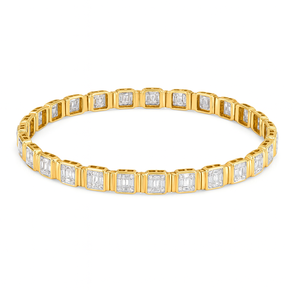Baguette and Round Diamond Bracelet