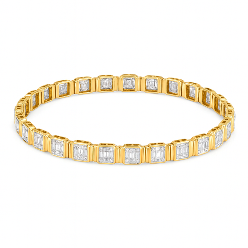 Baguette and Round Diamond Bracelet