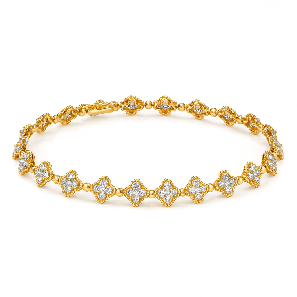 Diamond Clover Tennis Bracelet