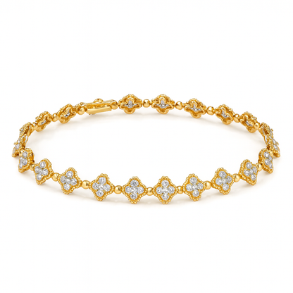 Diamond Clover Tennis Bracelet