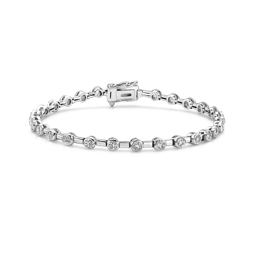 Bezel Set Diamond Tennis Bracelet