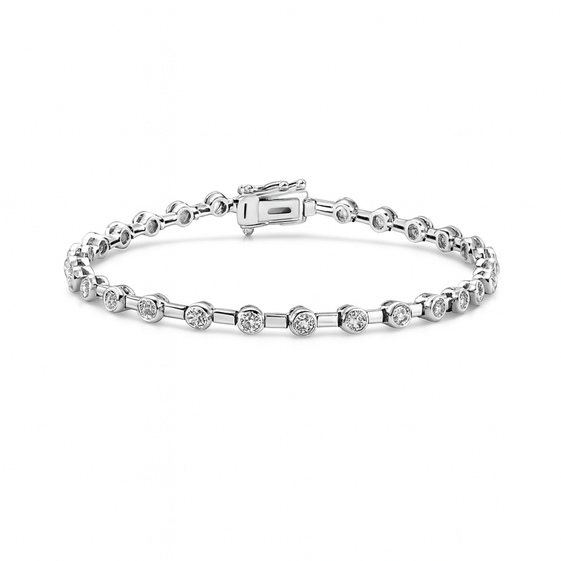 Bezel Set Diamond Tennis Bracelet