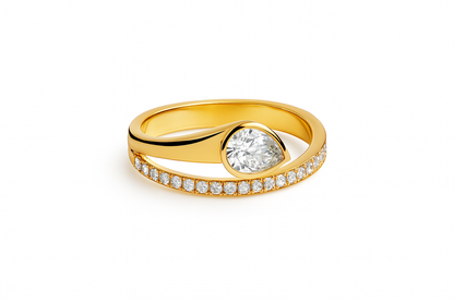 Pear Diamond Bypass Ring