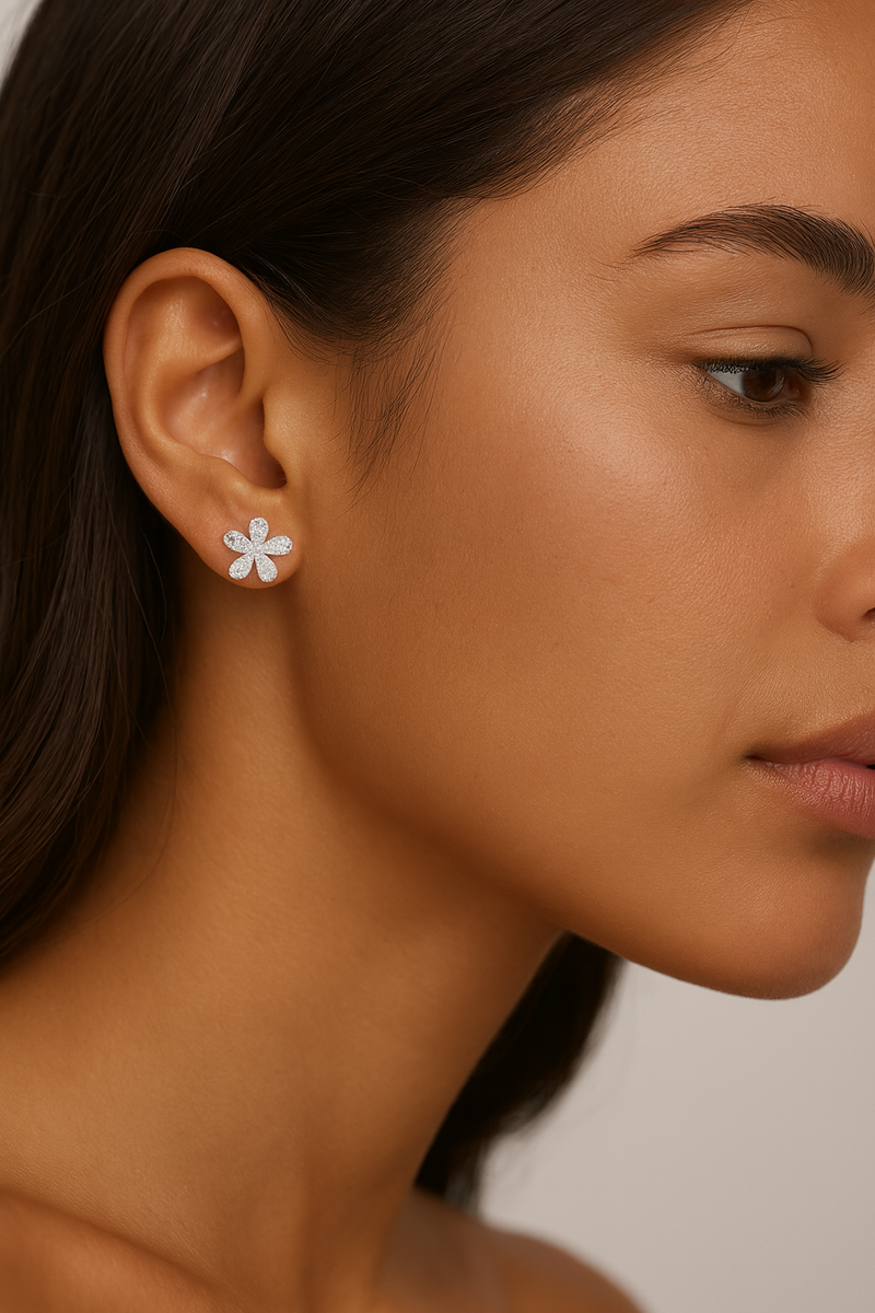 Baguette Flower Earrings