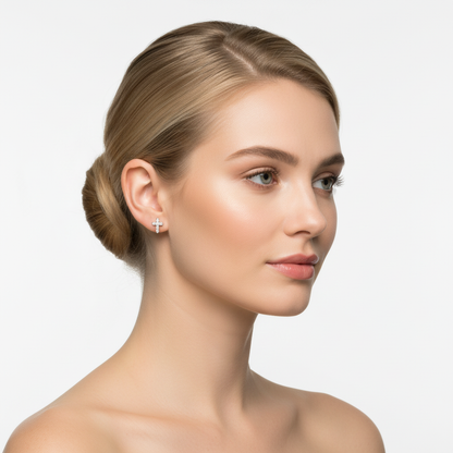 Diamond Cross Earrings