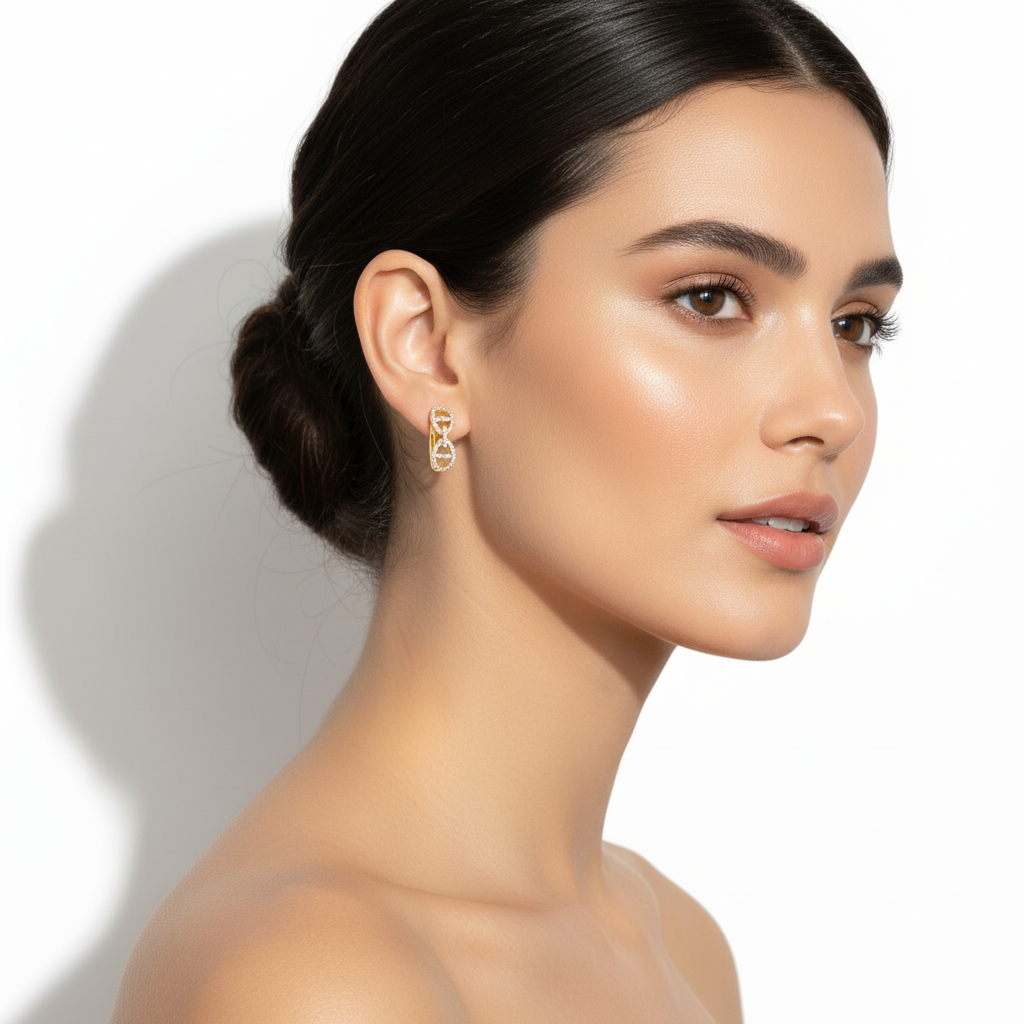 Small Diamond Anchor Hoops