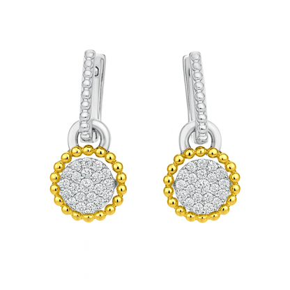 Beaded Diamond Dangle Earrings
