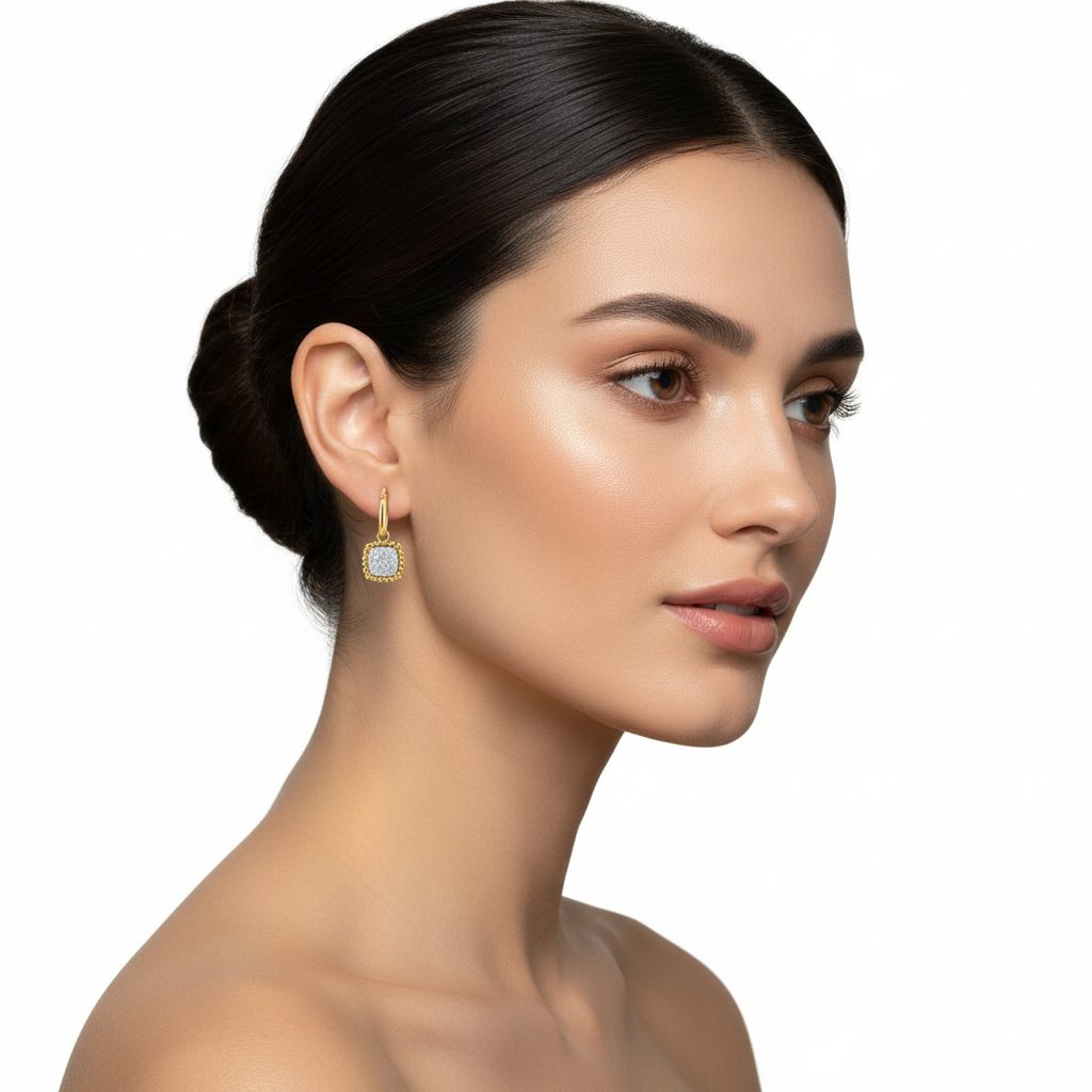 Two Tone Pave Dangles