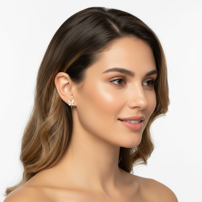Yellow Gold Butterfly Hoops