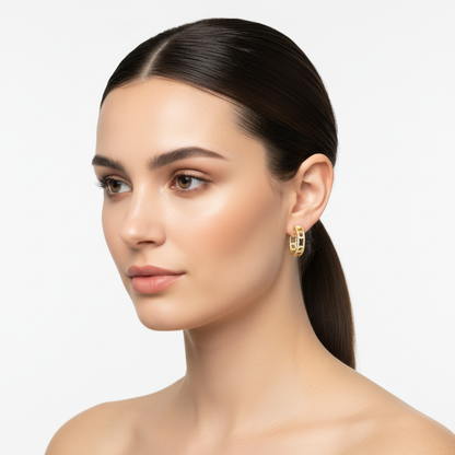 Yellow Gold Fashion Diamond Hoops