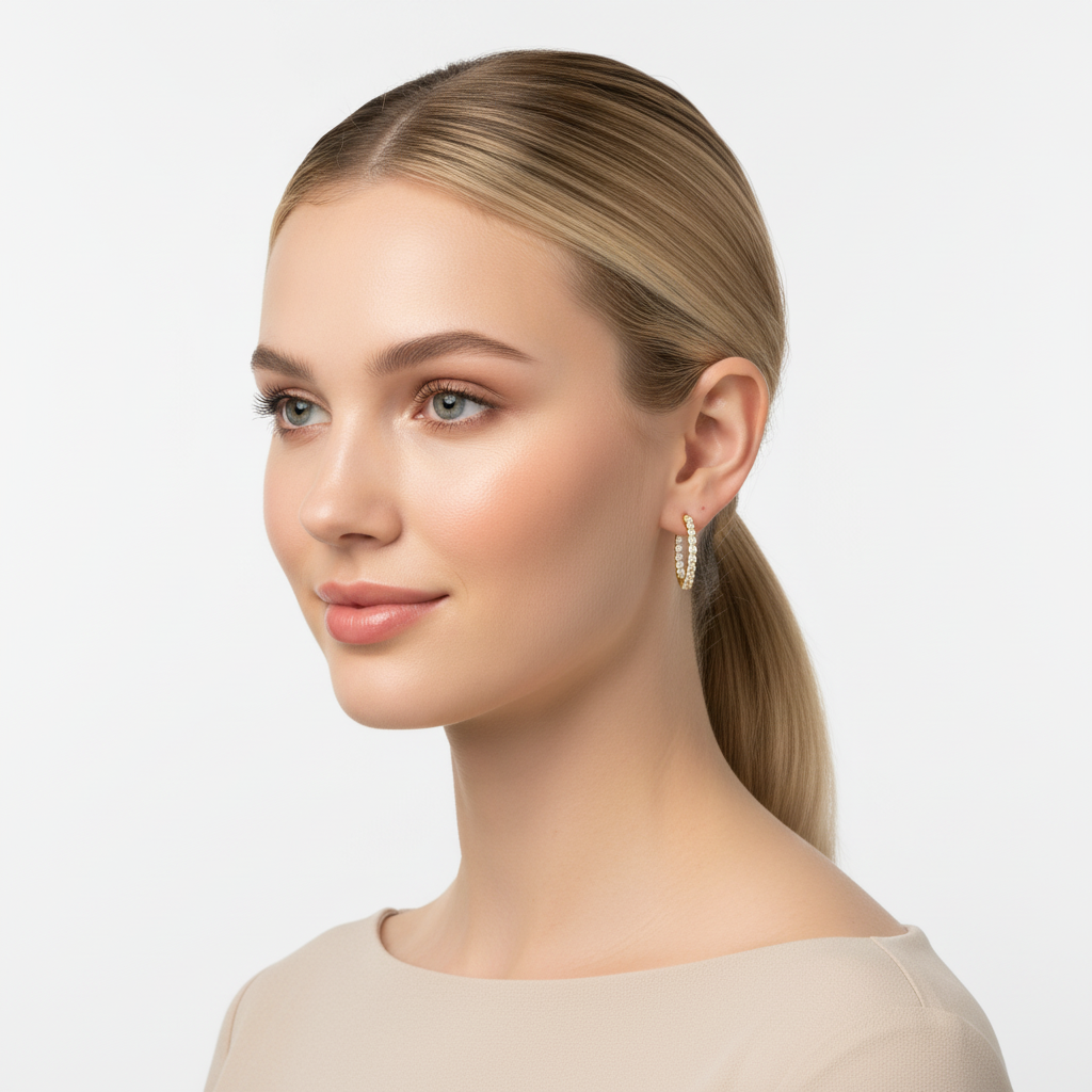 Single-Shared Prong Diamond Hoops