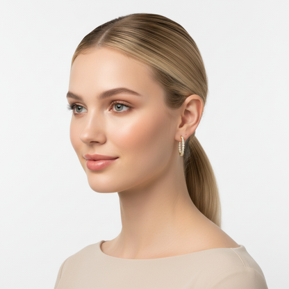 Single-Shared Prong Diamond Hoops