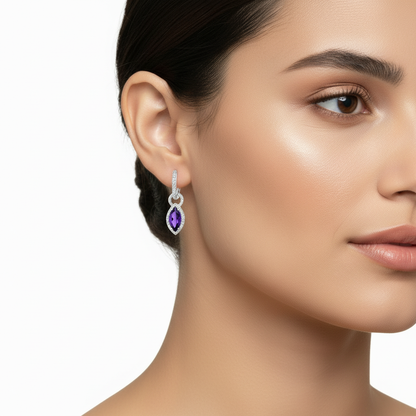 Marquise Amethyst Dangle Earrings