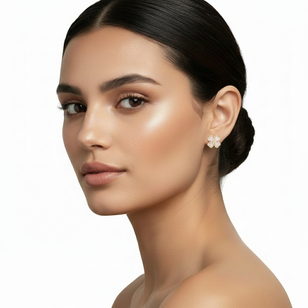 Mother of Pearl Heart Earrings