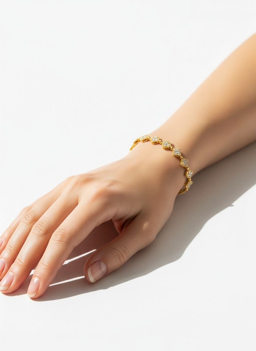 Diamond Clover Tennis Bracelet