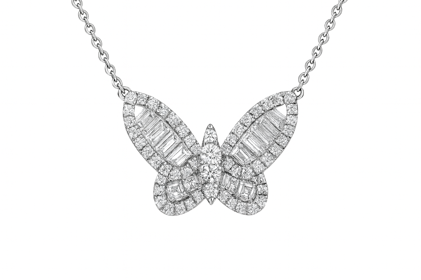 Baguette Butterfly Pendant