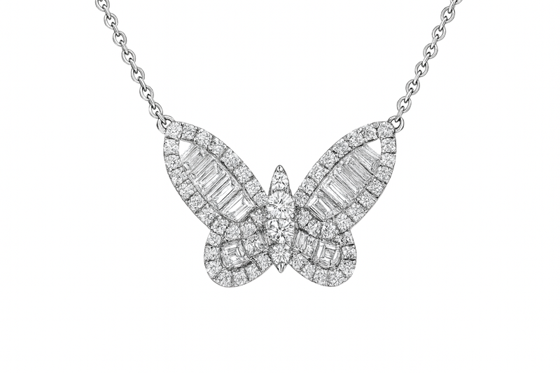 Baguette Butterfly Pendant