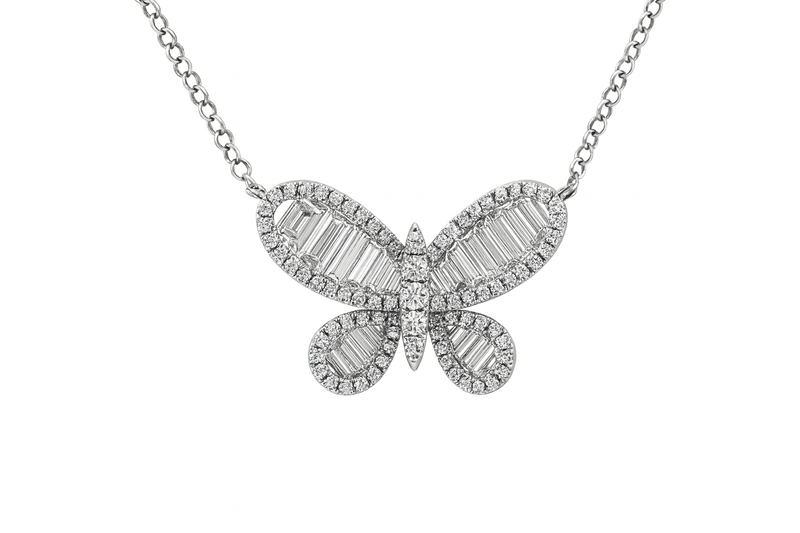 Baguette Butterfly Pendant