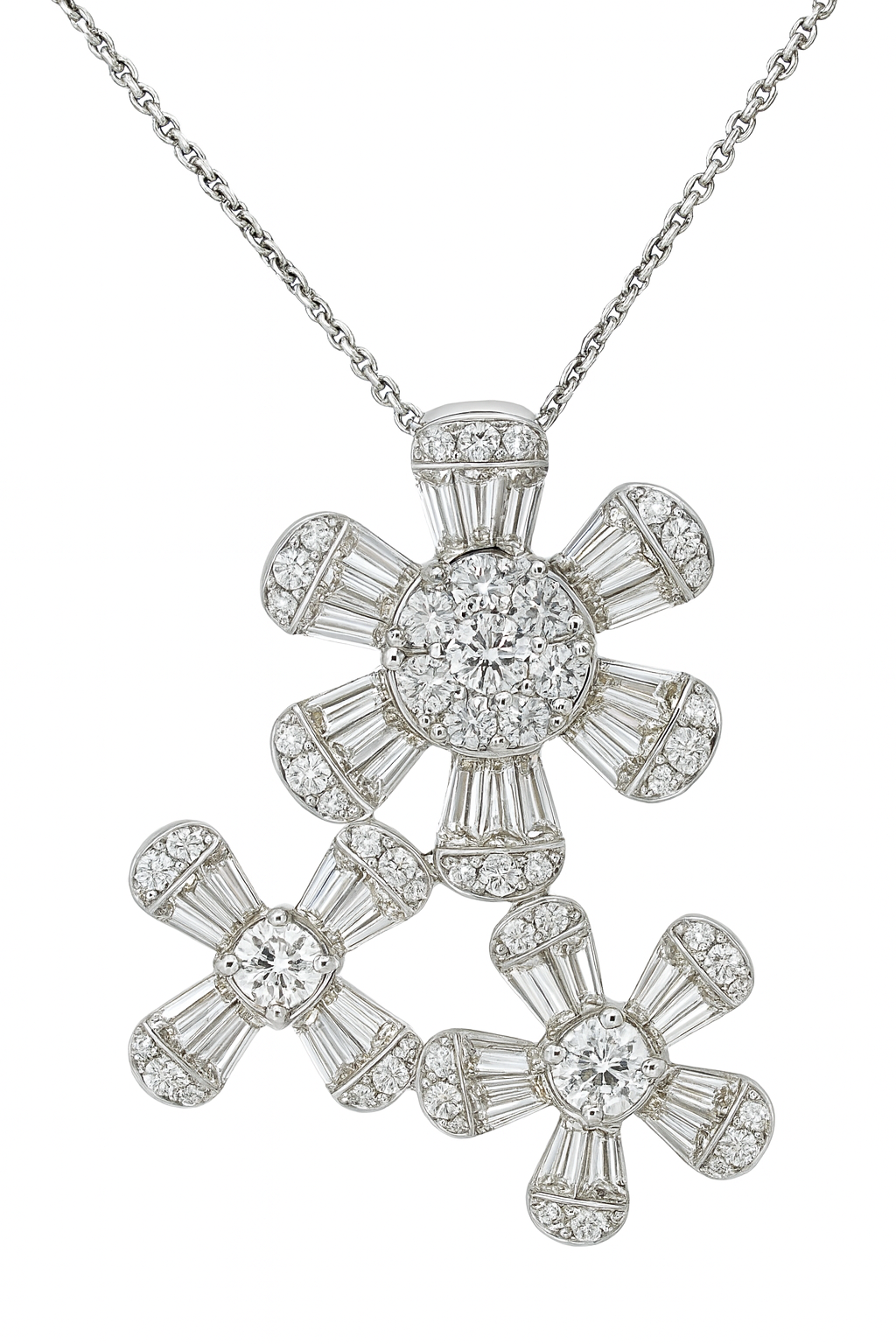 Baguette Flower Pendant
