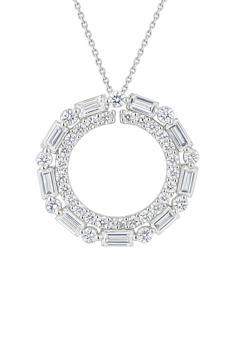 White Gold Baguette Circle