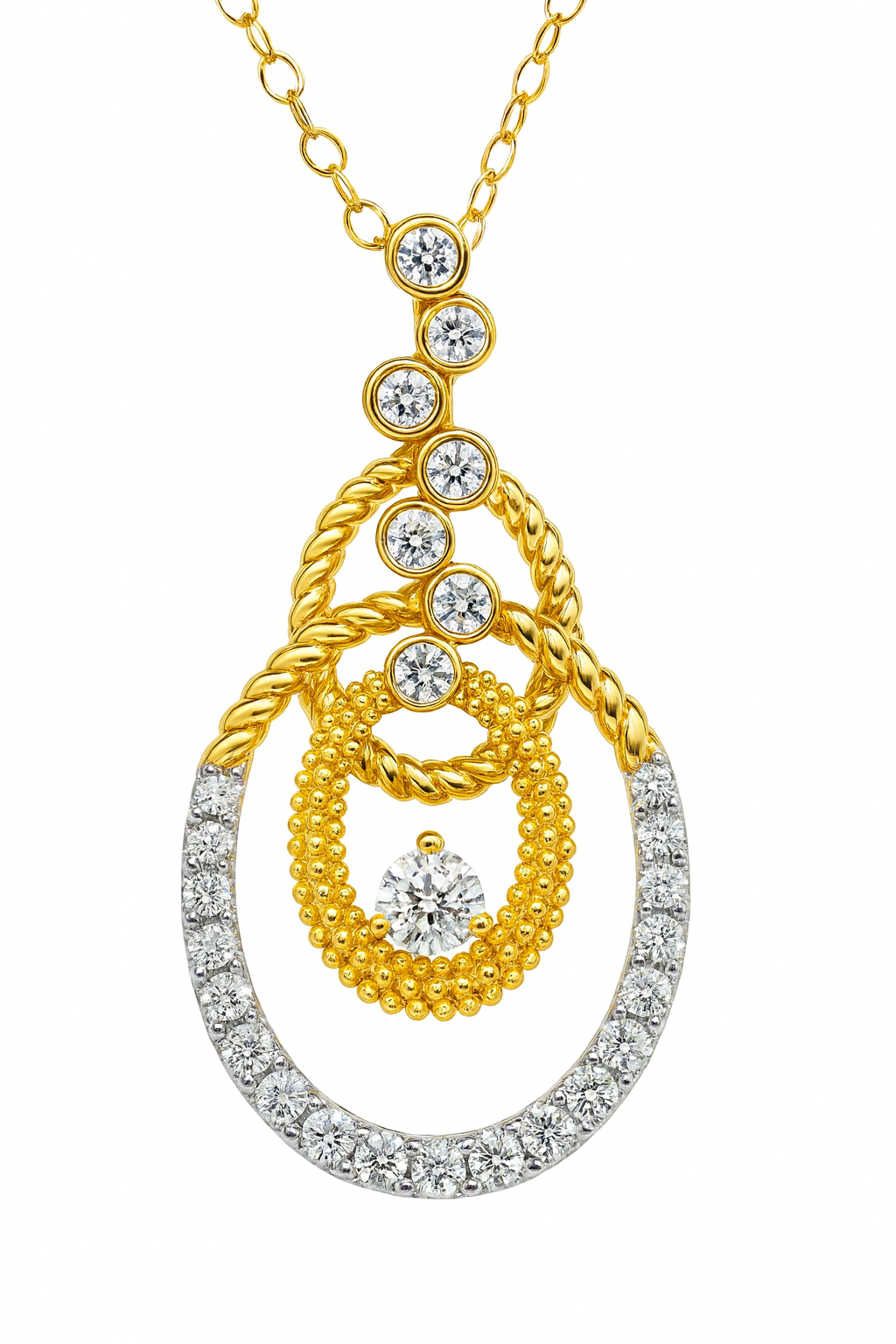 Rope Design Diamond Pendant