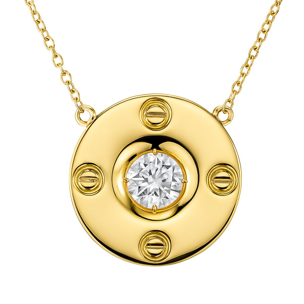 Diamond Love Disc Pendant