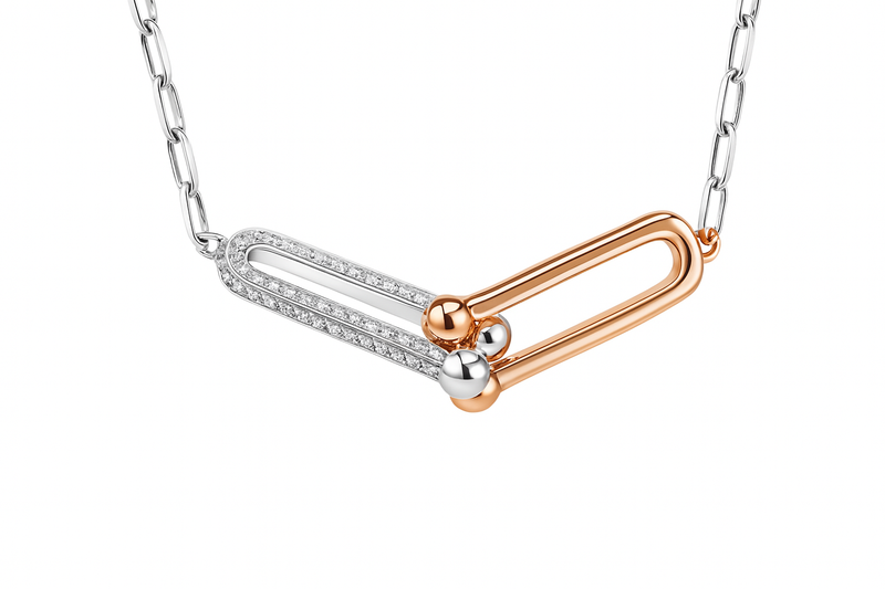 Two Tone Diamond Link Pendant