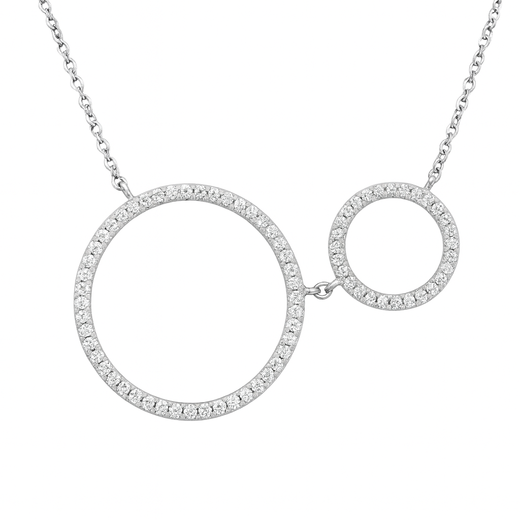 Double Circle Diamond Pendant