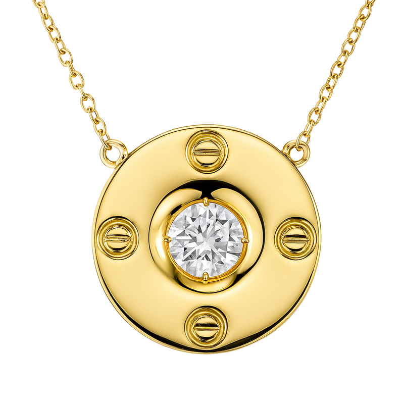 Diamond Love Disc Pendant