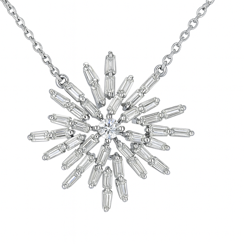 Baguette Snowflake Pendant