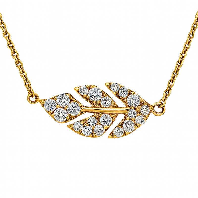 Diamond Leaf Pendant