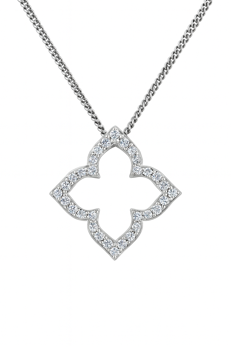 Open Diamond Clover Pendant