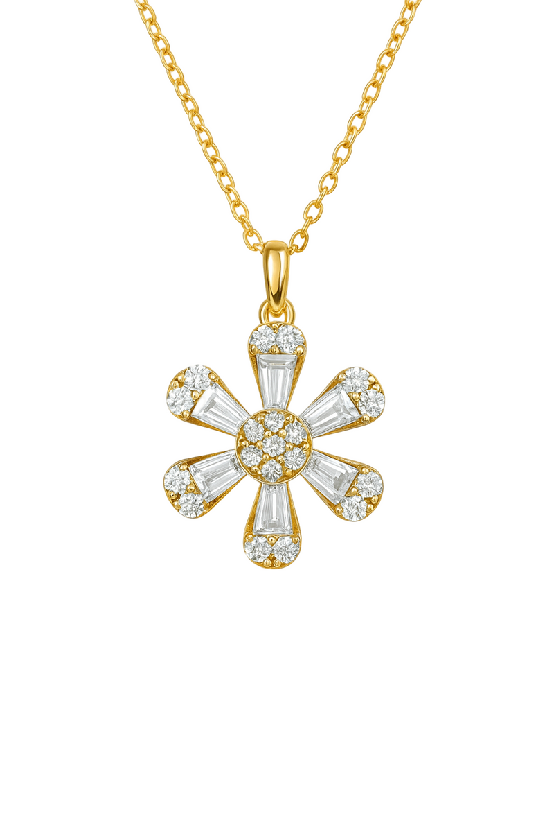 Baguette Flower Pendant