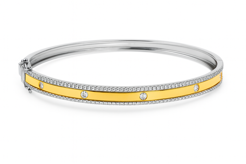 Two Tone Diamond Bangle