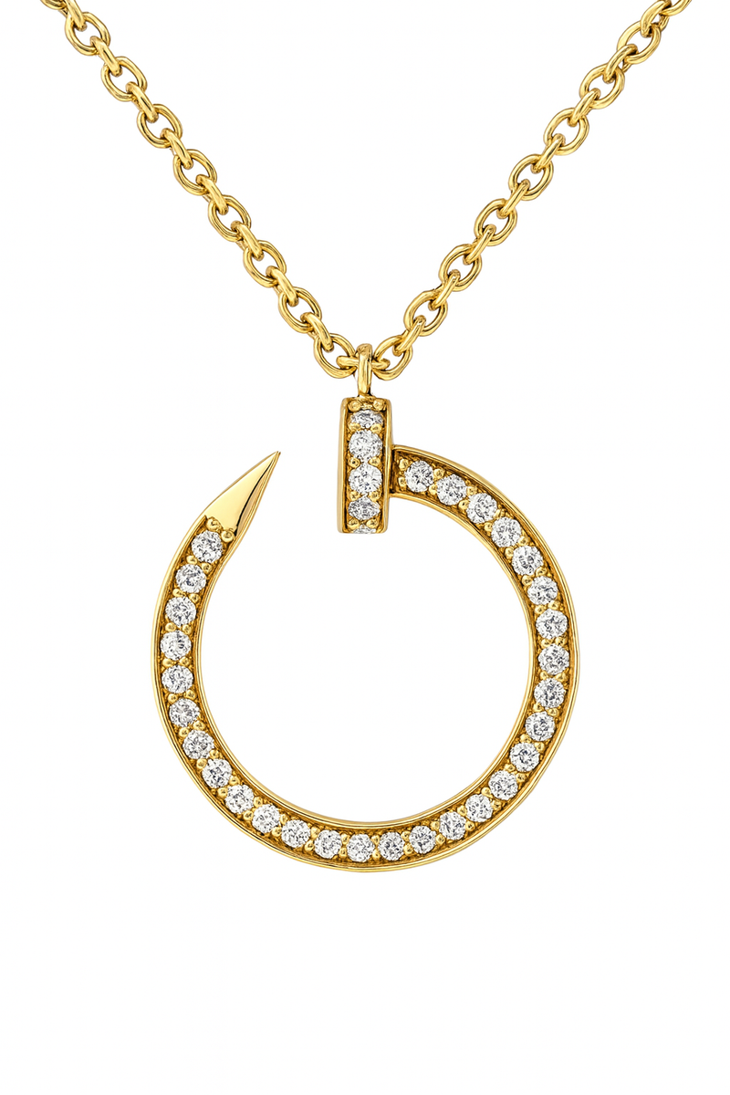 Diamond Circle Nail Pendant