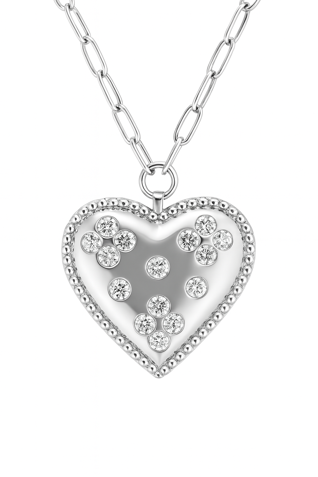 Burnished Set Diamond Heart