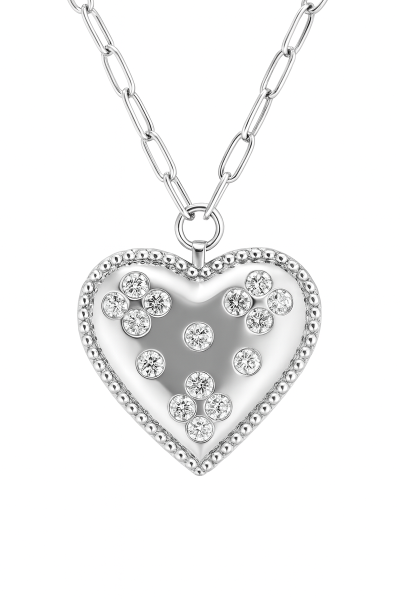 Burnished Set Diamond Heart