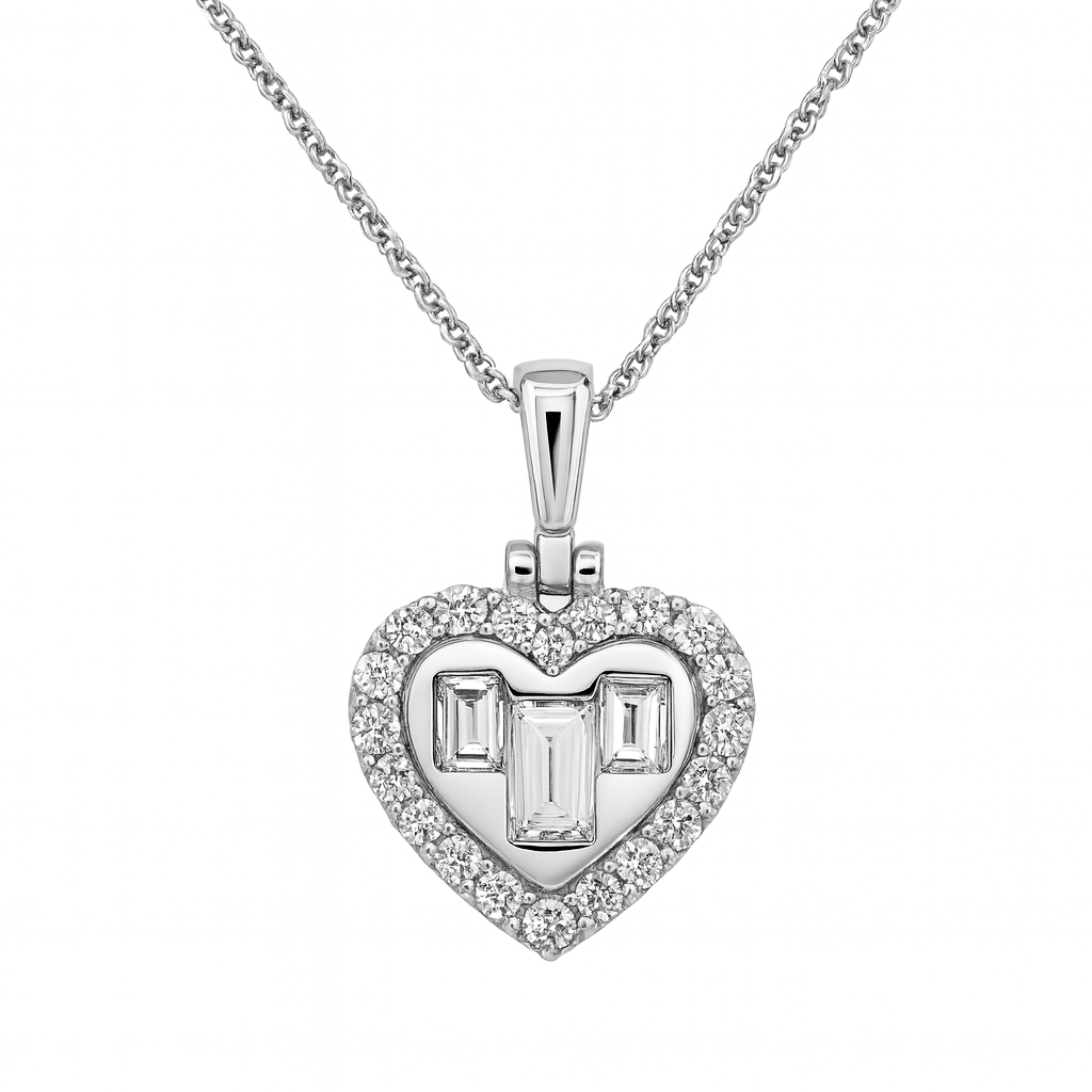 Baguette Heart Pendant