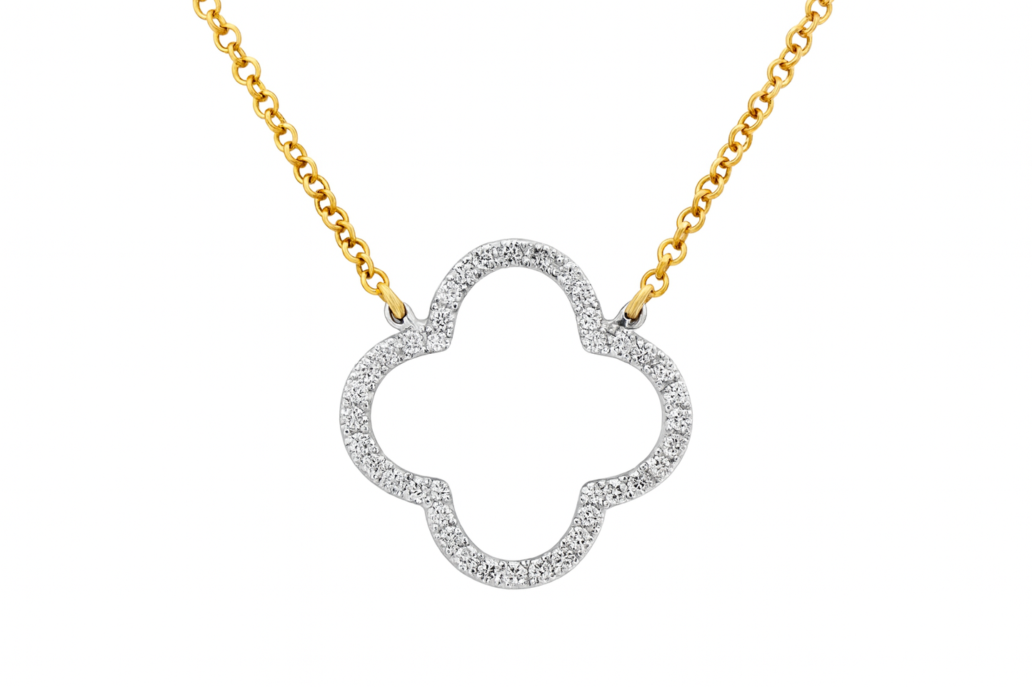 Open Clover Diamond Pendant
