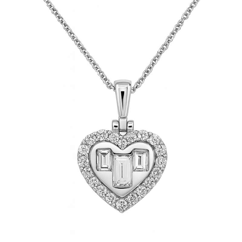 Baguette Heart Pendant