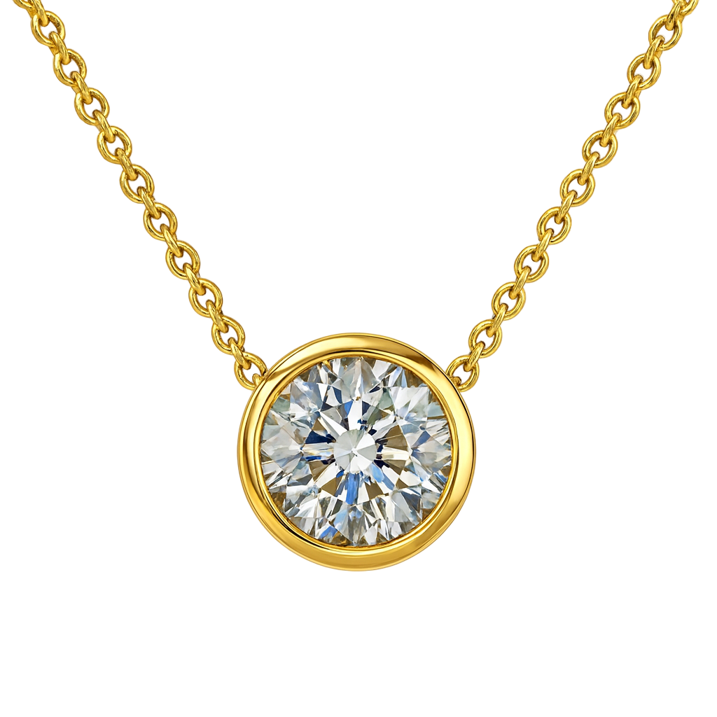 Lab Diamond Bezel Pendant