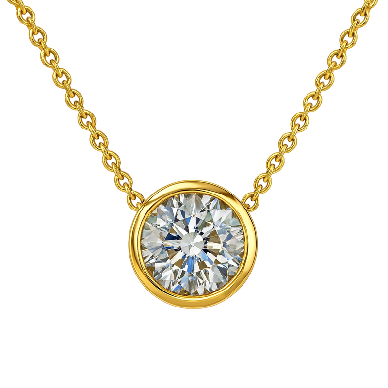 Lab Diamond Bezel Pendant
