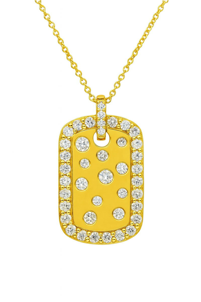 Burnished Diamond Dog Tag