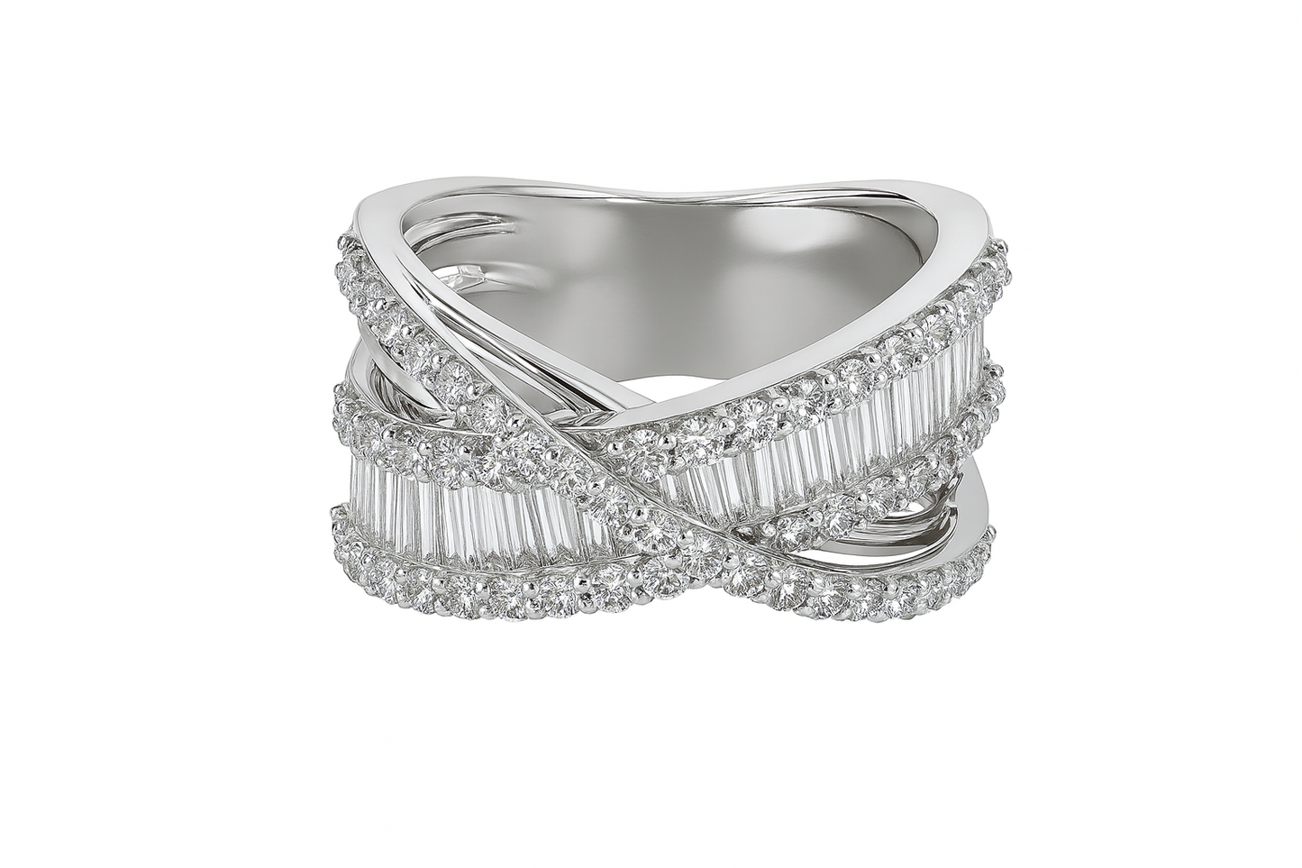 Baguette Crossover Ring