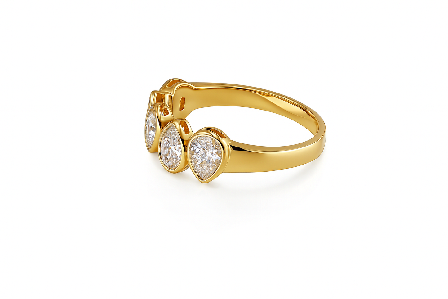 Bezel Pear Diamond Band