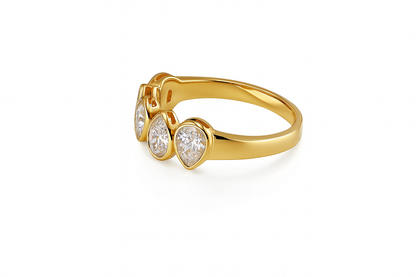 Bezel Pear Diamond Band
